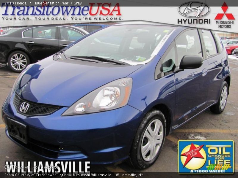 Blue Sensation Pearl / Gray 2010 Honda Fit
