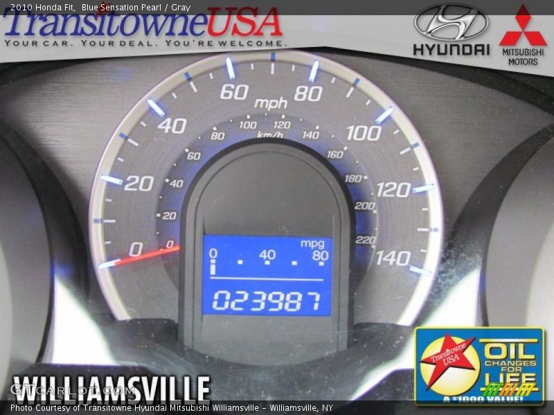 Blue Sensation Pearl / Gray 2010 Honda Fit