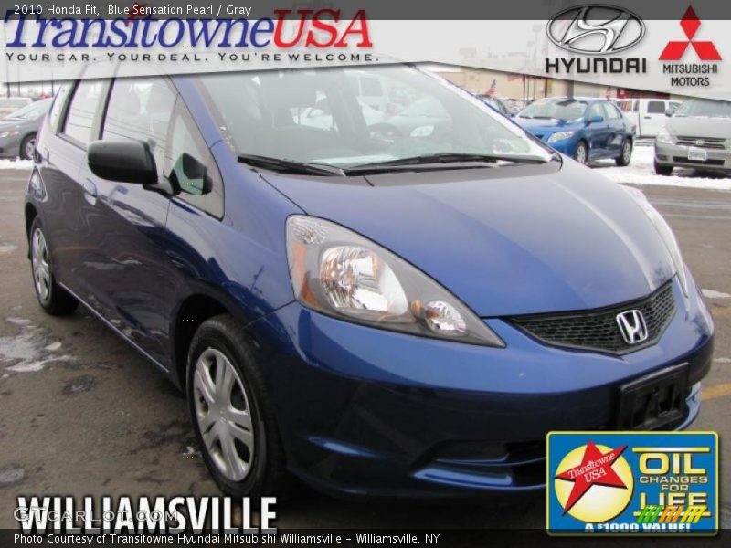 Blue Sensation Pearl / Gray 2010 Honda Fit