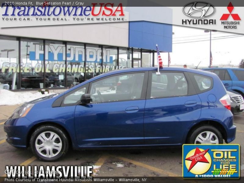 Blue Sensation Pearl / Gray 2010 Honda Fit
