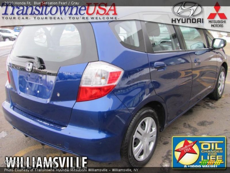 Blue Sensation Pearl / Gray 2010 Honda Fit