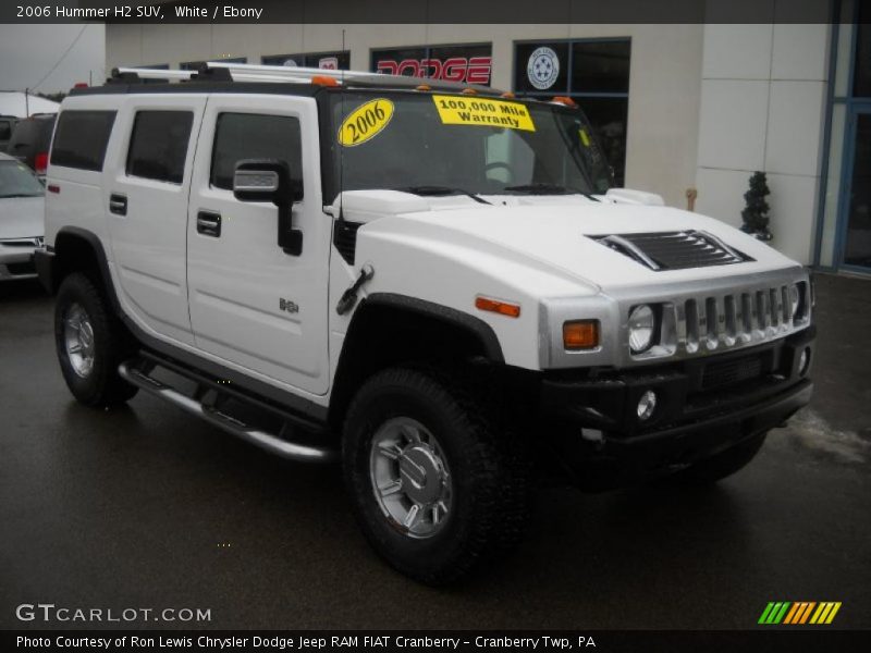 White / Ebony 2006 Hummer H2 SUV