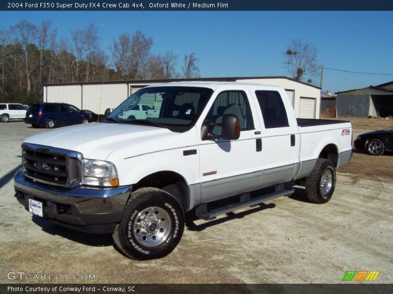 Oxford White / Medium Flint 2004 Ford F350 Super Duty FX4 Crew Cab 4x4
