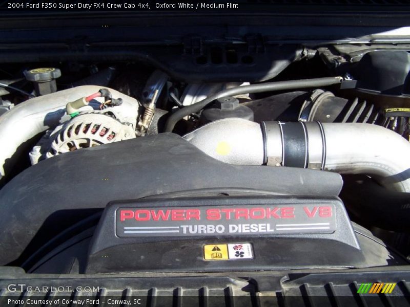 Oxford White / Medium Flint 2004 Ford F350 Super Duty FX4 Crew Cab 4x4