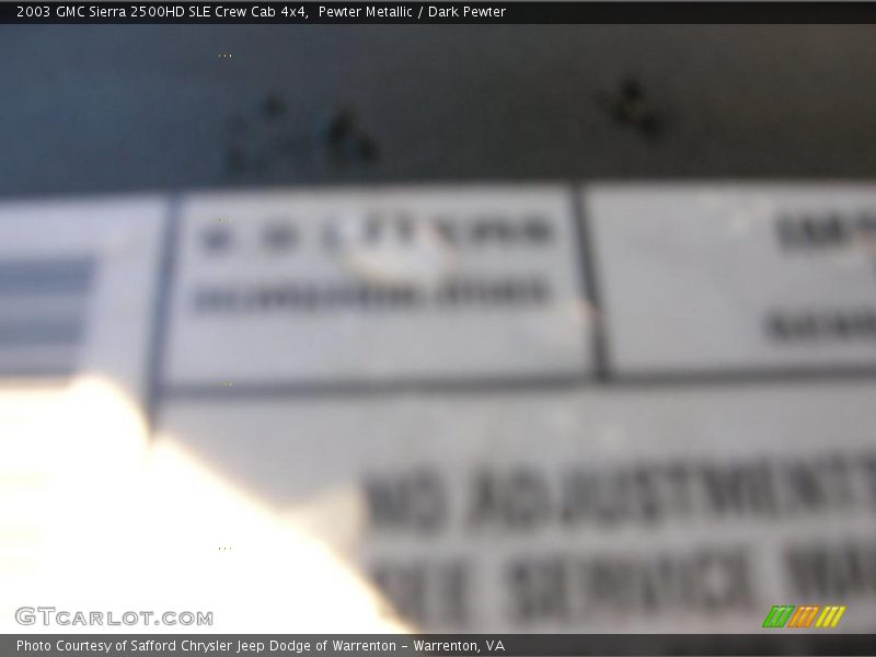Pewter Metallic / Dark Pewter 2003 GMC Sierra 2500HD SLE Crew Cab 4x4