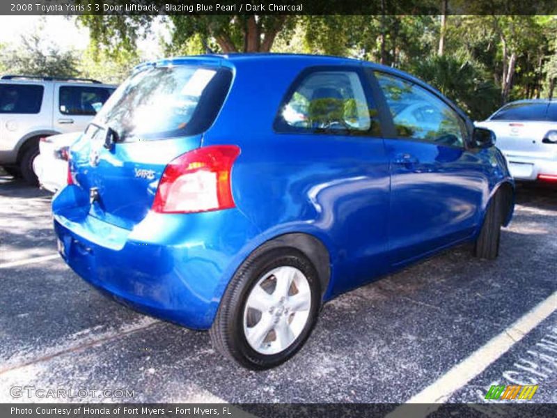 Blazing Blue Pearl / Dark Charcoal 2008 Toyota Yaris S 3 Door Liftback