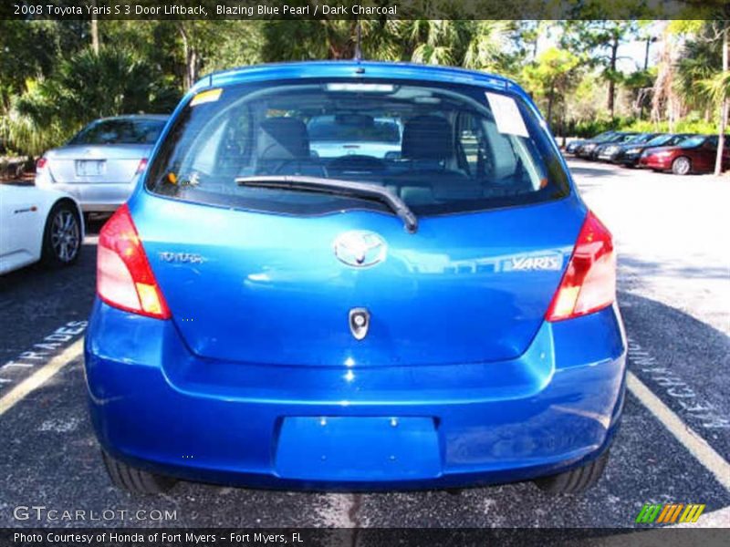 Blazing Blue Pearl / Dark Charcoal 2008 Toyota Yaris S 3 Door Liftback