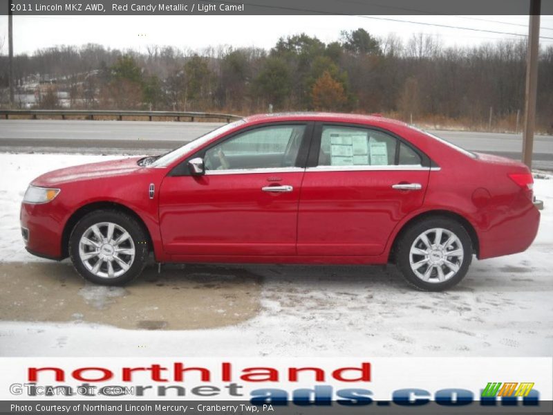 Red Candy Metallic / Light Camel 2011 Lincoln MKZ AWD