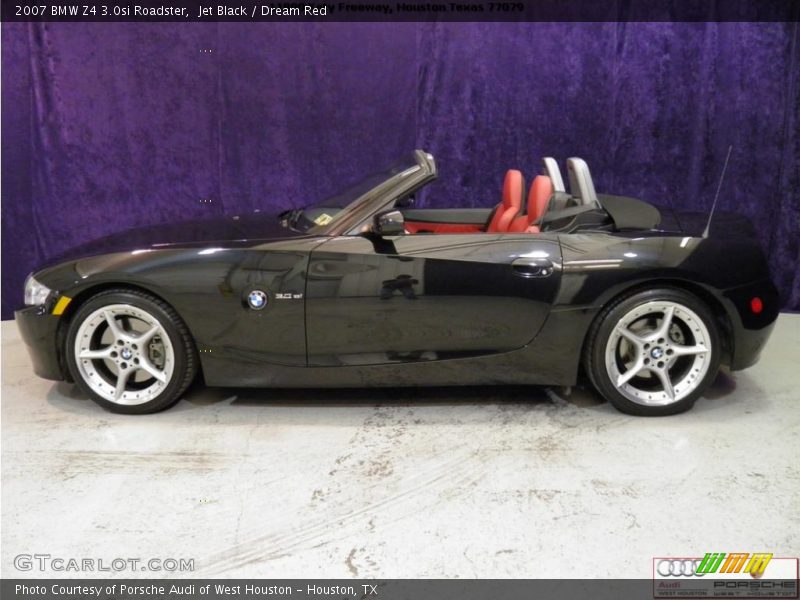 Jet Black / Dream Red 2007 BMW Z4 3.0si Roadster