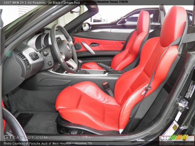 Jet Black / Dream Red 2007 BMW Z4 3.0si Roadster