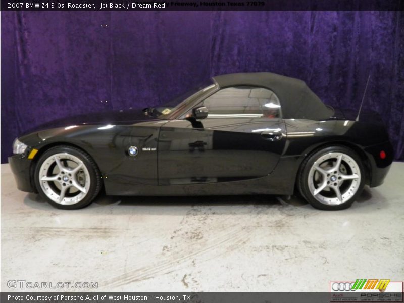 Jet Black / Dream Red 2007 BMW Z4 3.0si Roadster