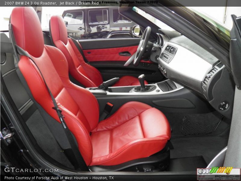 Jet Black / Dream Red 2007 BMW Z4 3.0si Roadster
