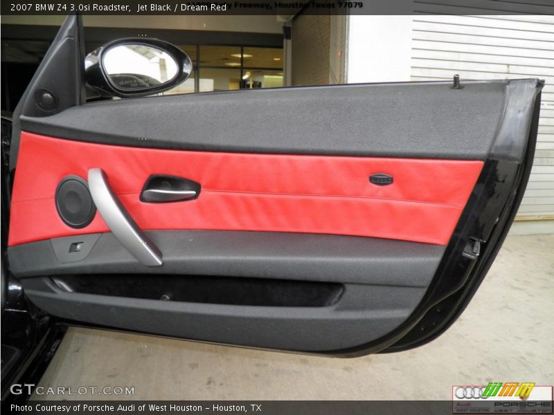 Jet Black / Dream Red 2007 BMW Z4 3.0si Roadster