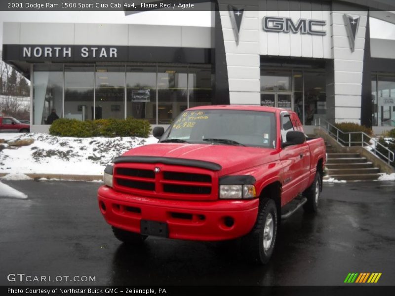 Flame Red / Agate 2001 Dodge Ram 1500 Sport Club Cab 4x4