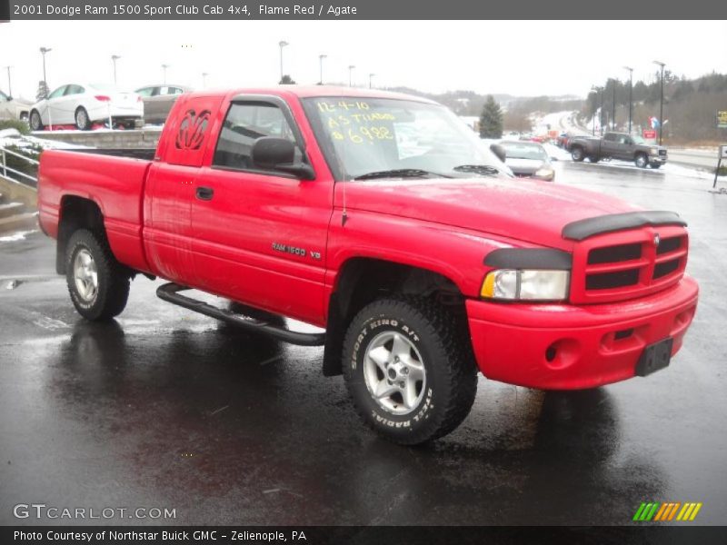 Flame Red / Agate 2001 Dodge Ram 1500 Sport Club Cab 4x4