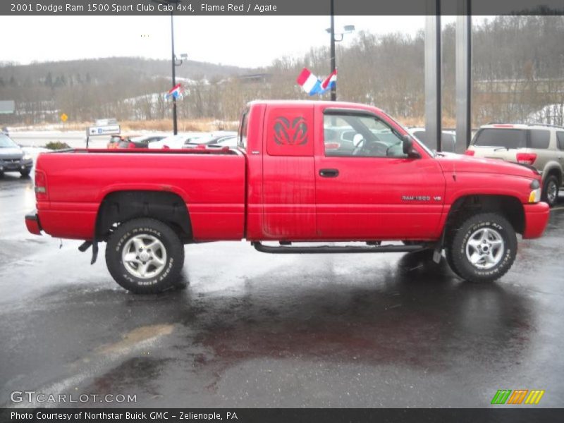 Flame Red / Agate 2001 Dodge Ram 1500 Sport Club Cab 4x4