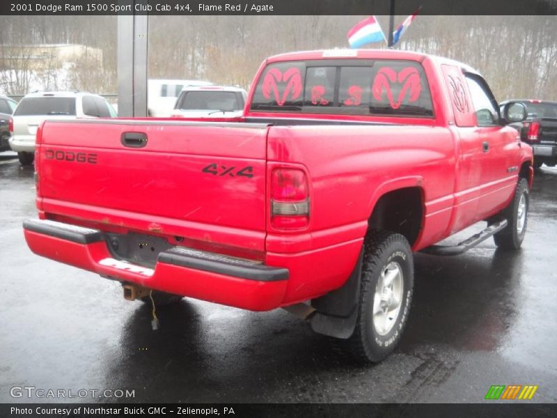 Flame Red / Agate 2001 Dodge Ram 1500 Sport Club Cab 4x4
