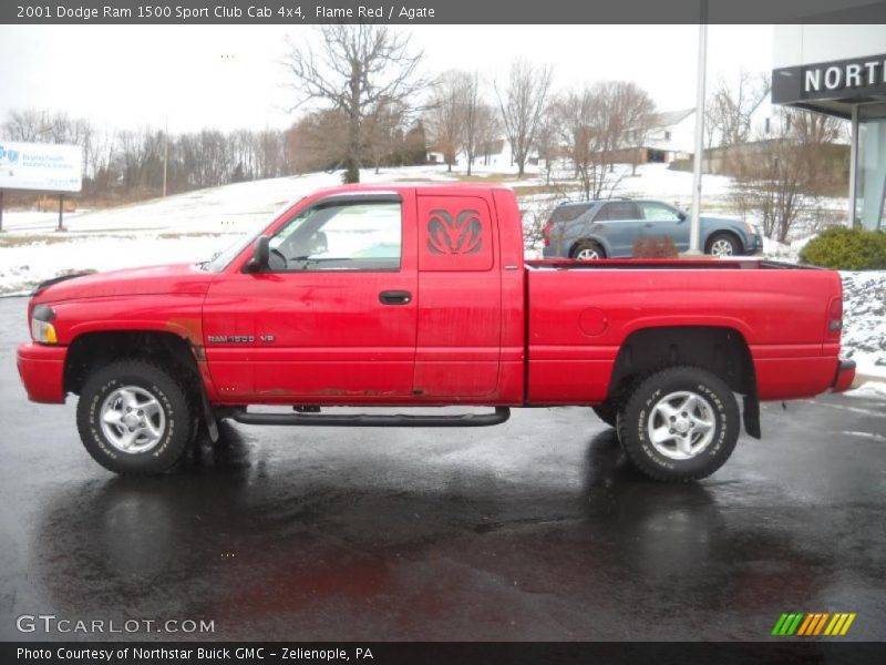Flame Red / Agate 2001 Dodge Ram 1500 Sport Club Cab 4x4