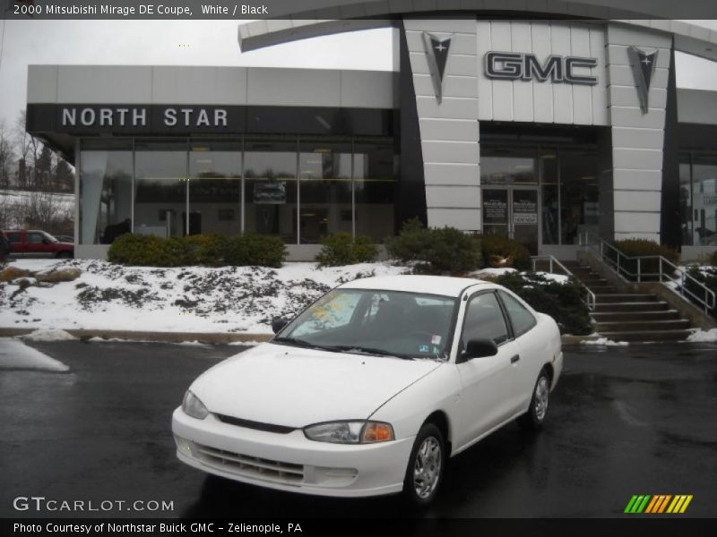 White / Black 2000 Mitsubishi Mirage DE Coupe