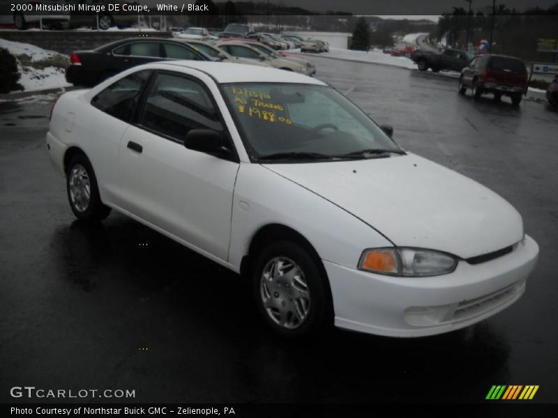 White / Black 2000 Mitsubishi Mirage DE Coupe