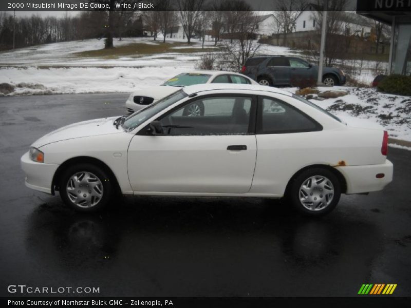 White / Black 2000 Mitsubishi Mirage DE Coupe