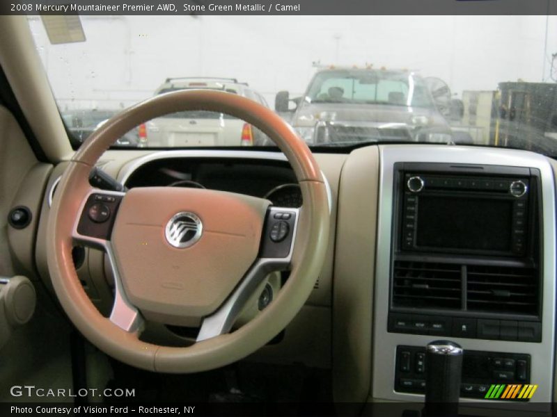 Stone Green Metallic / Camel 2008 Mercury Mountaineer Premier AWD