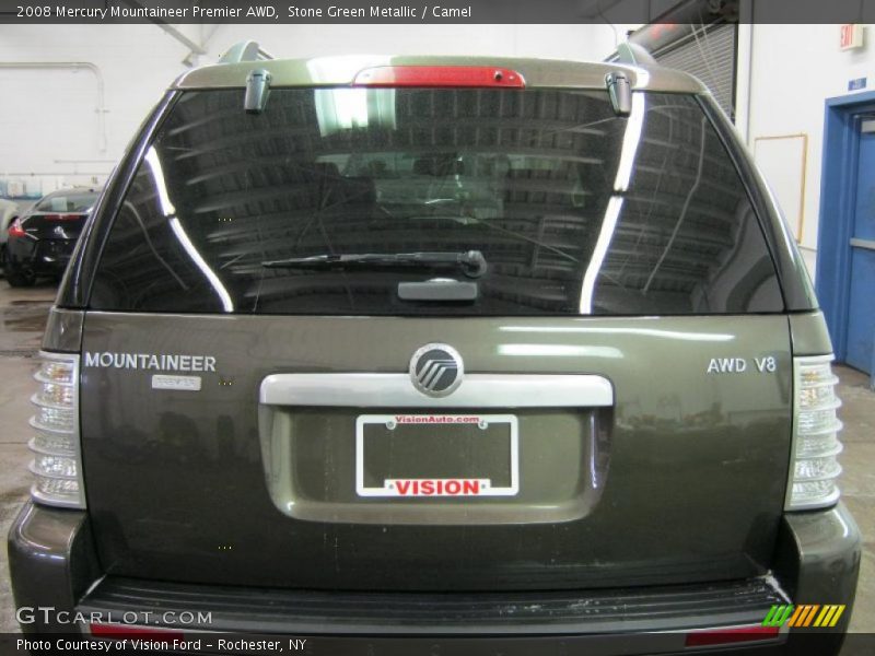 Stone Green Metallic / Camel 2008 Mercury Mountaineer Premier AWD