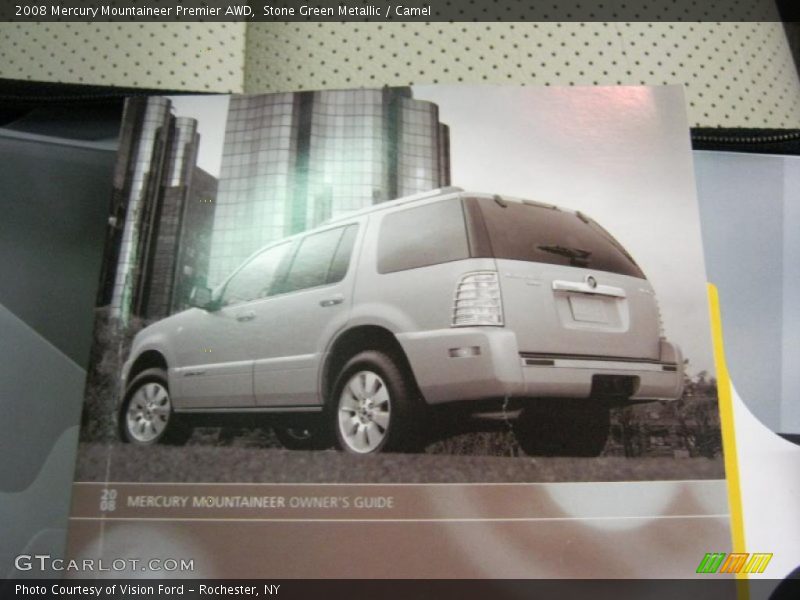 Stone Green Metallic / Camel 2008 Mercury Mountaineer Premier AWD