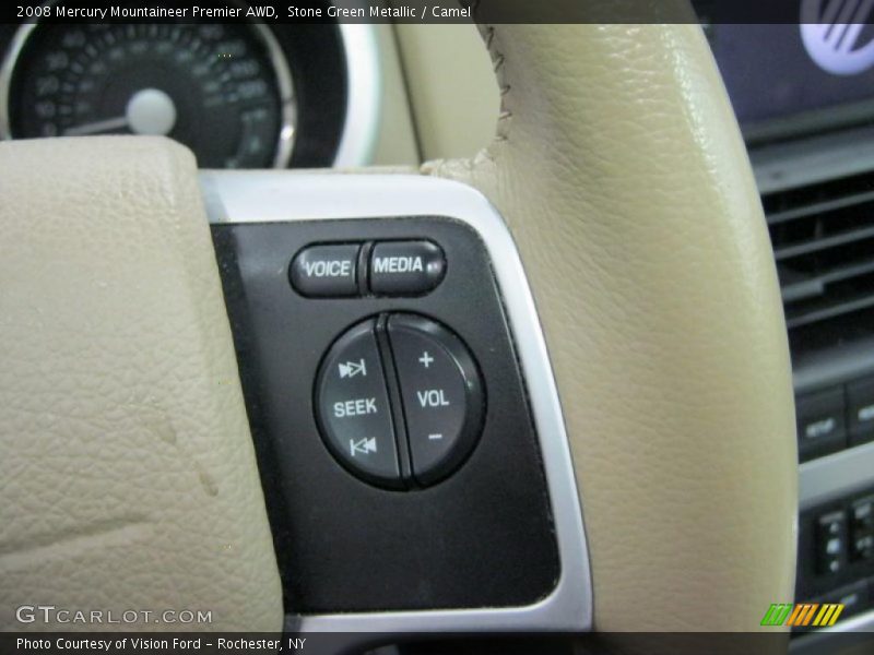 Stone Green Metallic / Camel 2008 Mercury Mountaineer Premier AWD