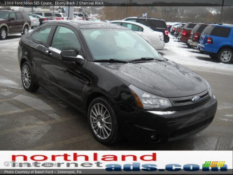 Ebony Black / Charcoal Black 2009 Ford Focus SES Coupe