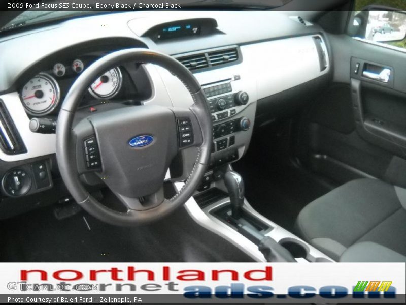 Ebony Black / Charcoal Black 2009 Ford Focus SES Coupe