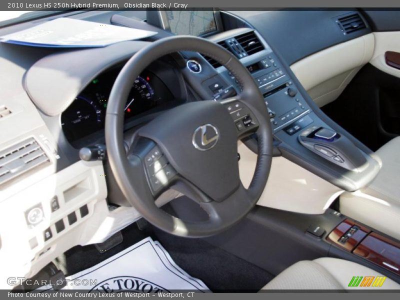 Obsidian Black / Gray 2010 Lexus HS 250h Hybrid Premium