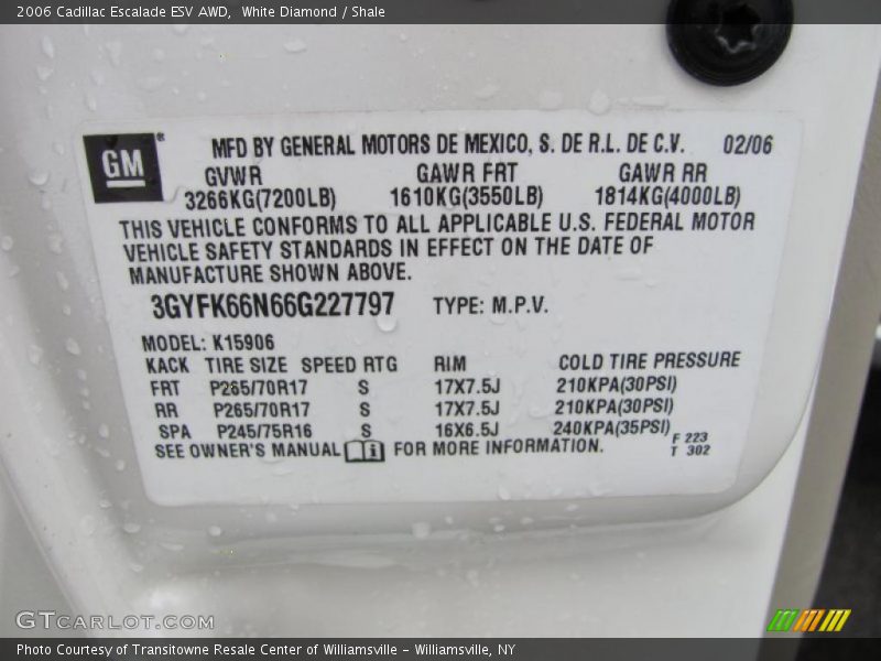 White Diamond / Shale 2006 Cadillac Escalade ESV AWD
