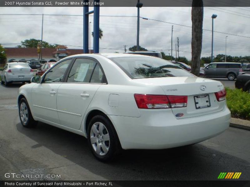Powder White Pearl / Beige 2007 Hyundai Sonata GLS