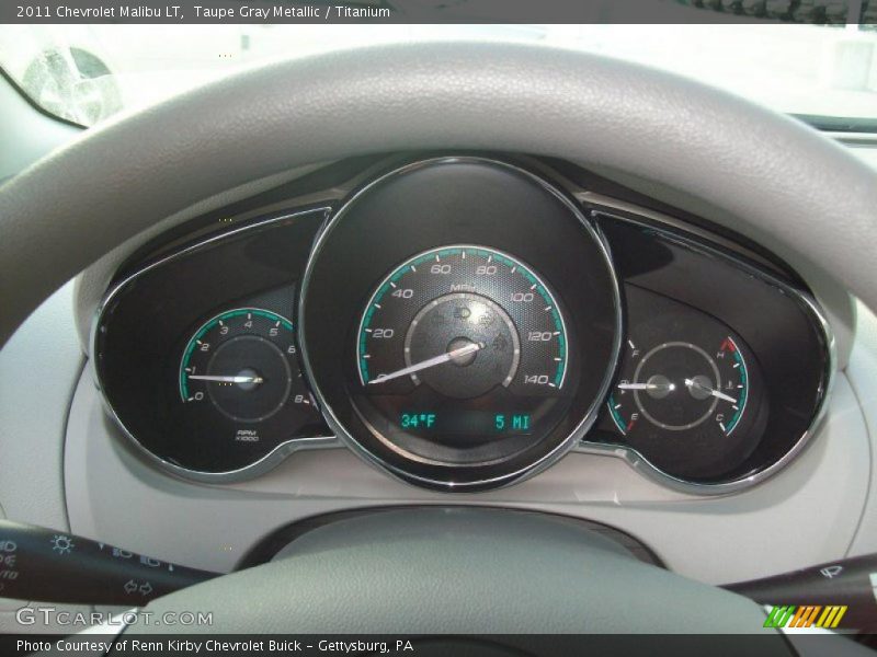 Taupe Gray Metallic / Titanium 2011 Chevrolet Malibu LT