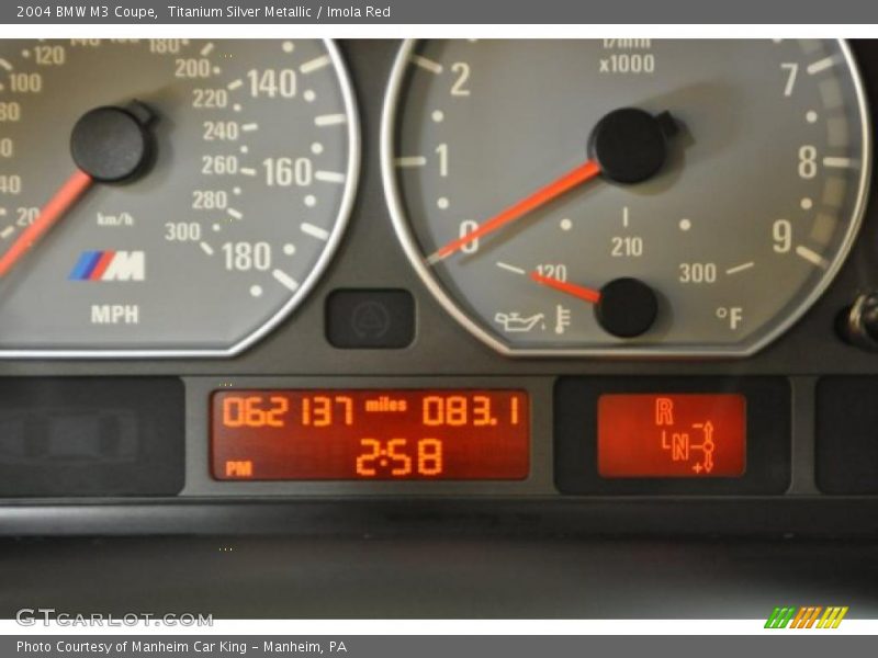 Titanium Silver Metallic / Imola Red 2004 BMW M3 Coupe