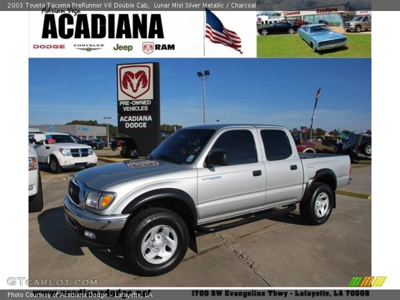 Lunar Mist Silver Metallic / Charcoal 2003 Toyota Tacoma PreRunner V6 Double Cab