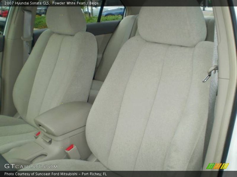 Powder White Pearl / Beige 2007 Hyundai Sonata GLS