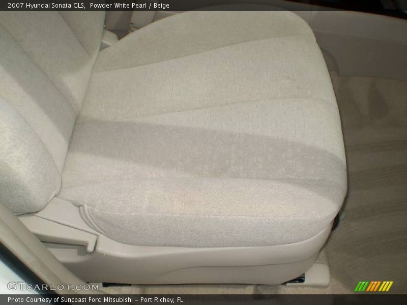 Powder White Pearl / Beige 2007 Hyundai Sonata GLS