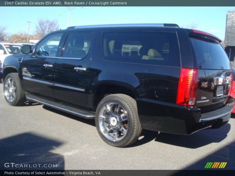 Black Raven / Cocoa/Light Cashmere 2007 Cadillac Escalade ESV AWD