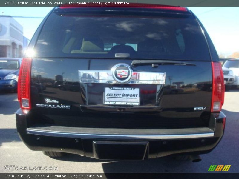 Black Raven / Cocoa/Light Cashmere 2007 Cadillac Escalade ESV AWD