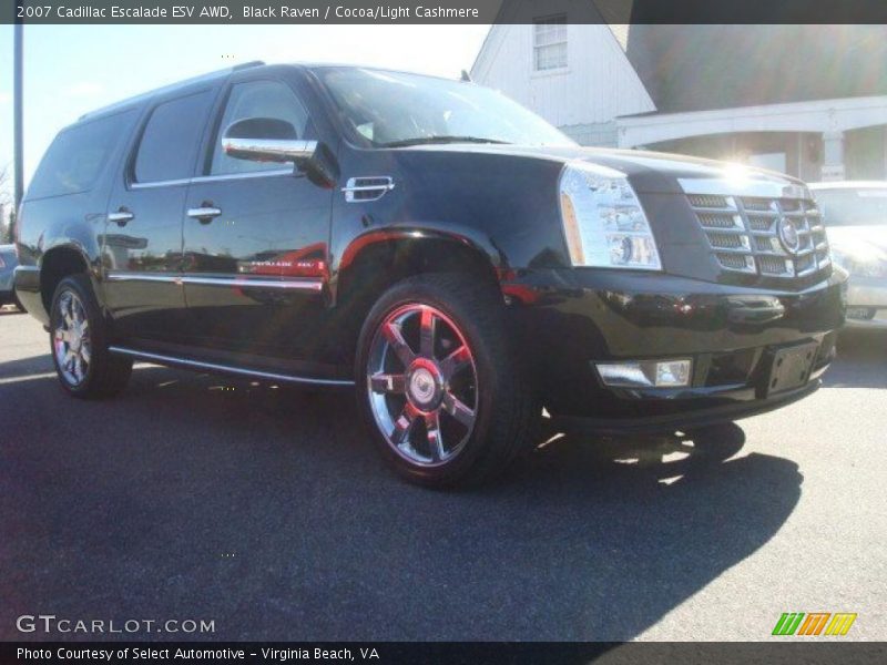 Black Raven / Cocoa/Light Cashmere 2007 Cadillac Escalade ESV AWD