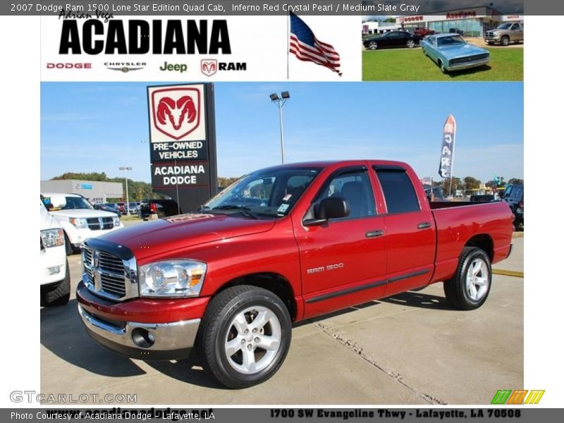 Inferno Red Crystal Pearl / Medium Slate Gray 2007 Dodge Ram 1500 Lone Star Edition Quad Cab