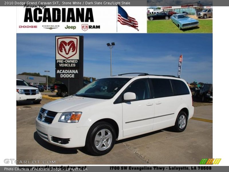 Stone White / Dark Slate Gray/Light Shale 2010 Dodge Grand Caravan SXT