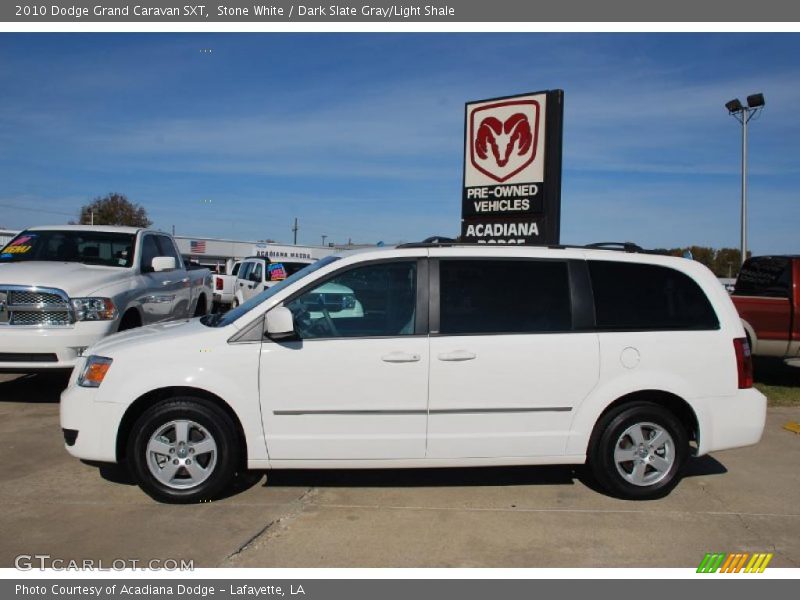 Stone White / Dark Slate Gray/Light Shale 2010 Dodge Grand Caravan SXT