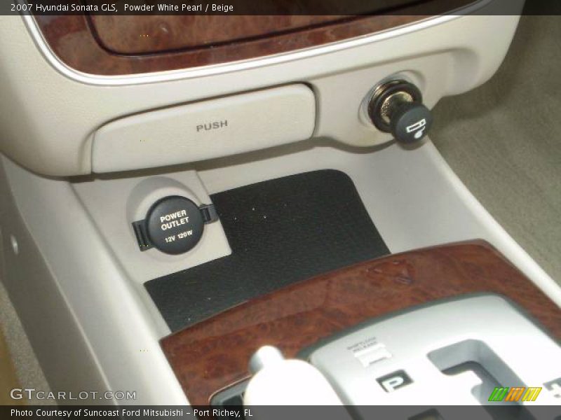 Powder White Pearl / Beige 2007 Hyundai Sonata GLS