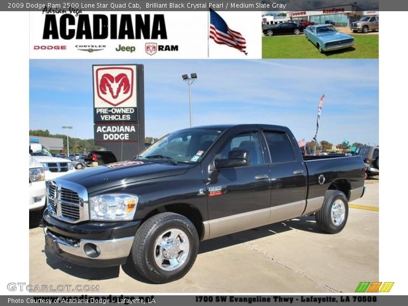 Brilliant Black Crystal Pearl / Medium Slate Gray 2009 Dodge Ram 2500 Lone Star Quad Cab