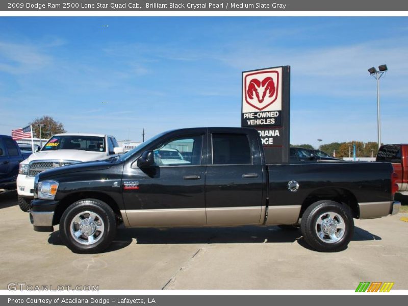 Brilliant Black Crystal Pearl / Medium Slate Gray 2009 Dodge Ram 2500 Lone Star Quad Cab
