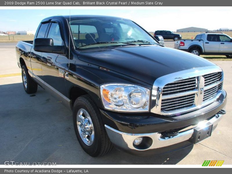 Brilliant Black Crystal Pearl / Medium Slate Gray 2009 Dodge Ram 2500 Lone Star Quad Cab