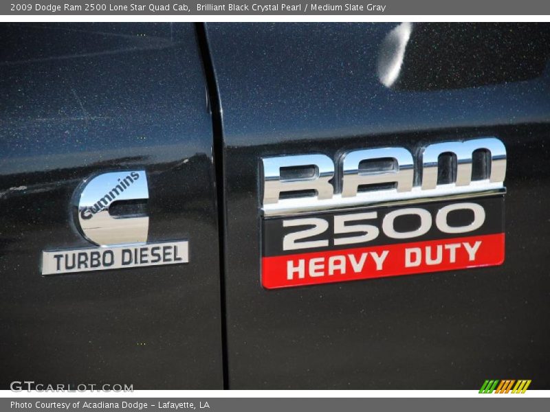Brilliant Black Crystal Pearl / Medium Slate Gray 2009 Dodge Ram 2500 Lone Star Quad Cab